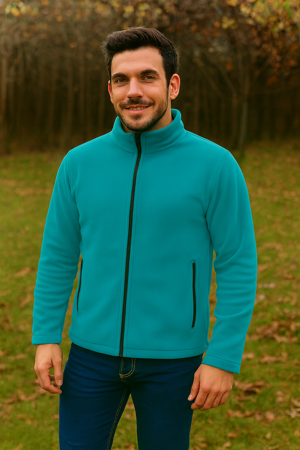 Jachetă Polar Fleece bărbați – turcoaz