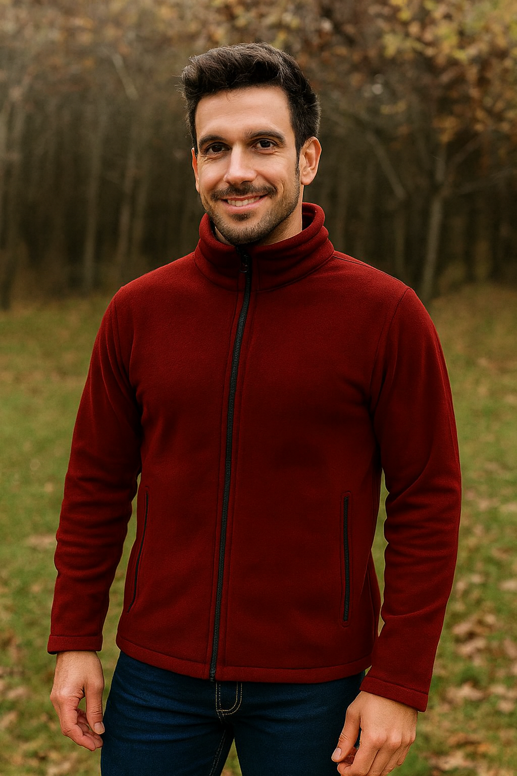 Jachetă Polar Fleece bărbați – vișiniu