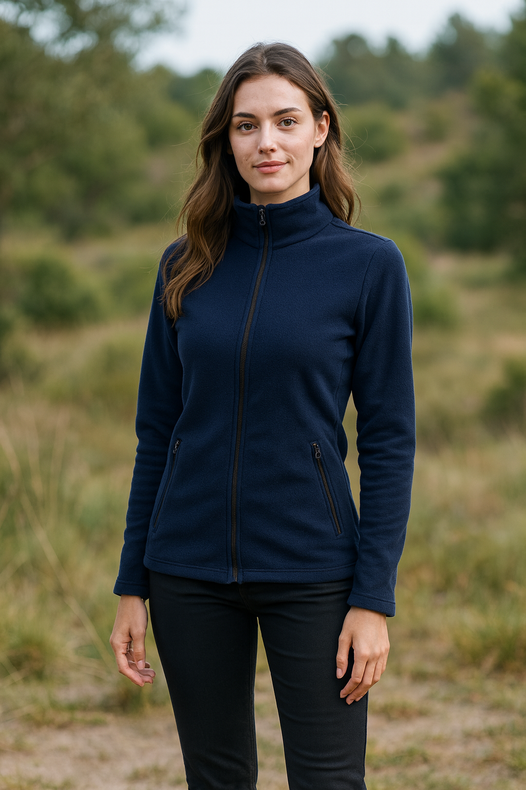 Jachetă Polar Fleece femei – bleumarin