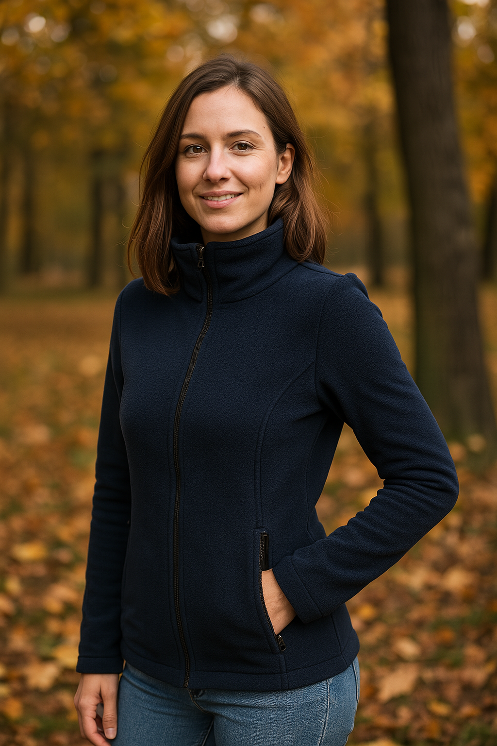 Jachetă Polar Fleece femei – bleumarin