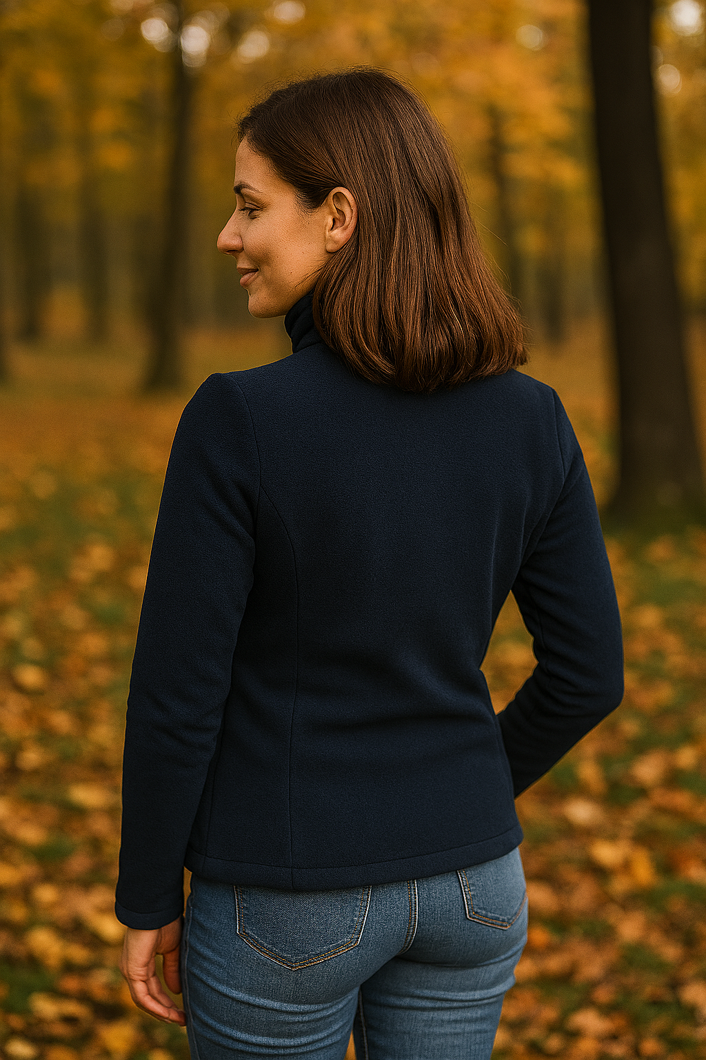 Jachetă Polar Fleece femei – bleumarin