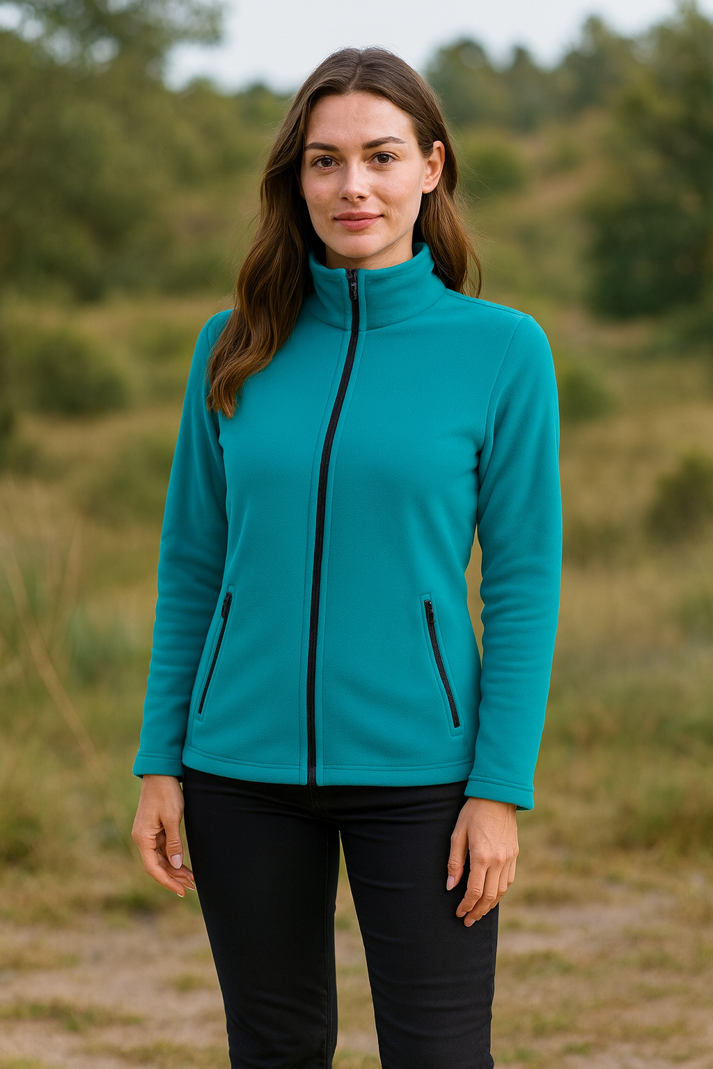 Jachetă Polar Fleece femei – turcoaz