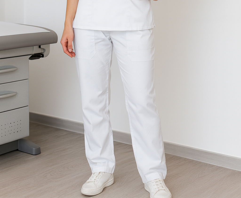 Pantalon medical dama alb - BLUGHE 1