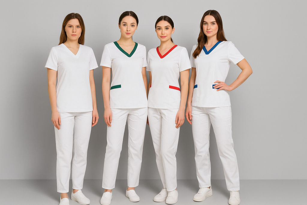 Pantalon medical dama alb - BLUGHE 3