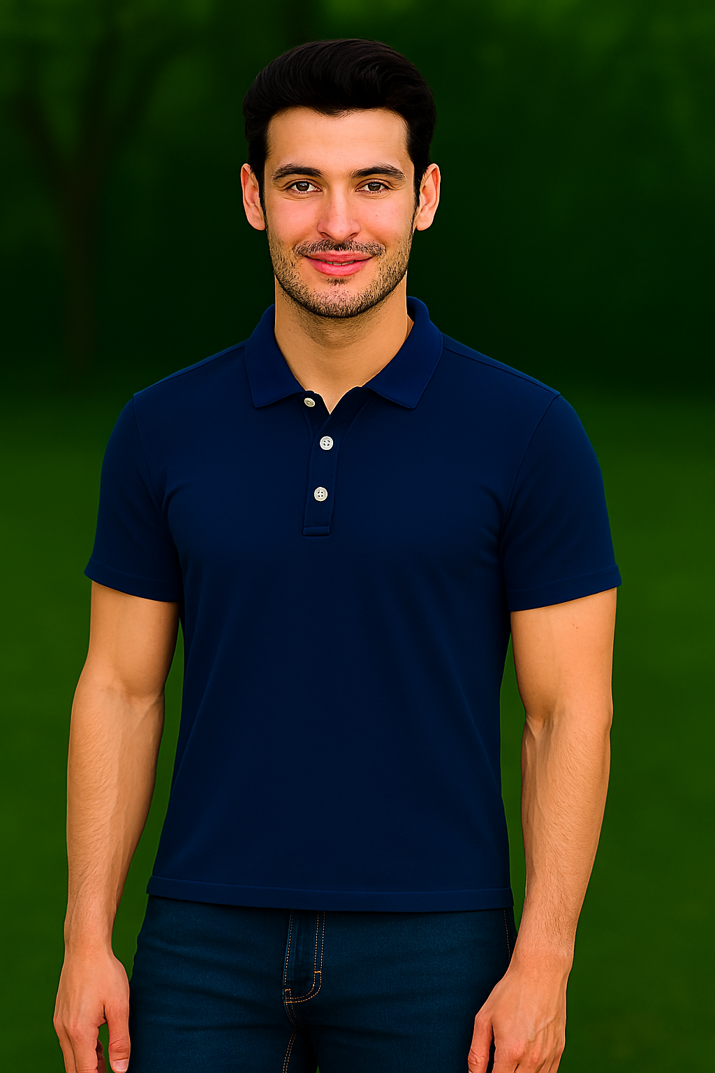 Tricou Polo Bărbați – Piqué, 100% bumbac, croială dreaptă