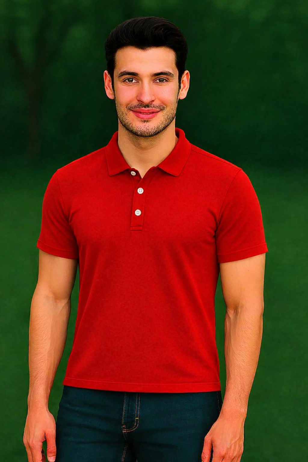 Tricou Polo Bărbați – Piqué, 100% bumbac, croială dreaptă