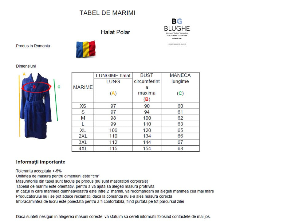 Marime Halat fleece - BLUGHE 1